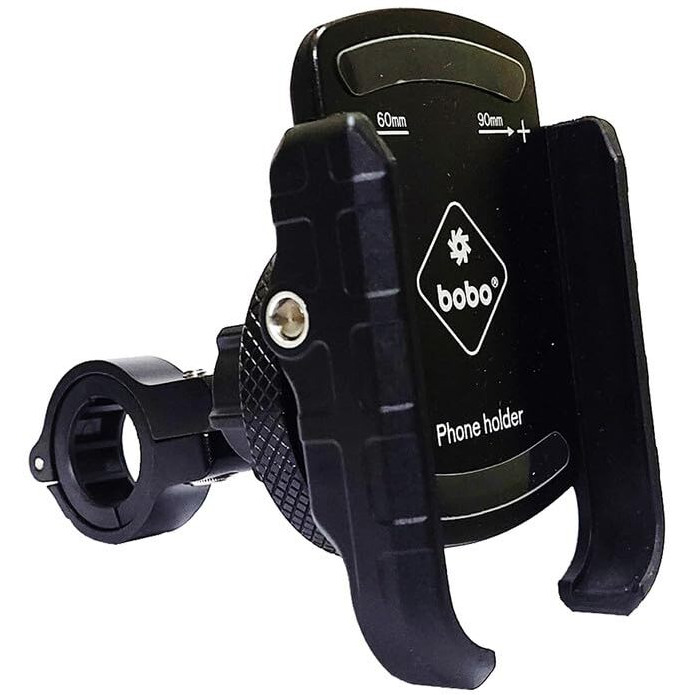 BOBO BM4 PRO Jaw-Grip with Vibration Contoller Waterproof Bike/Motorcycle/Scooter Mobile Phone Holder Mount, Ideal for Maps and GPS Navigation (Black)