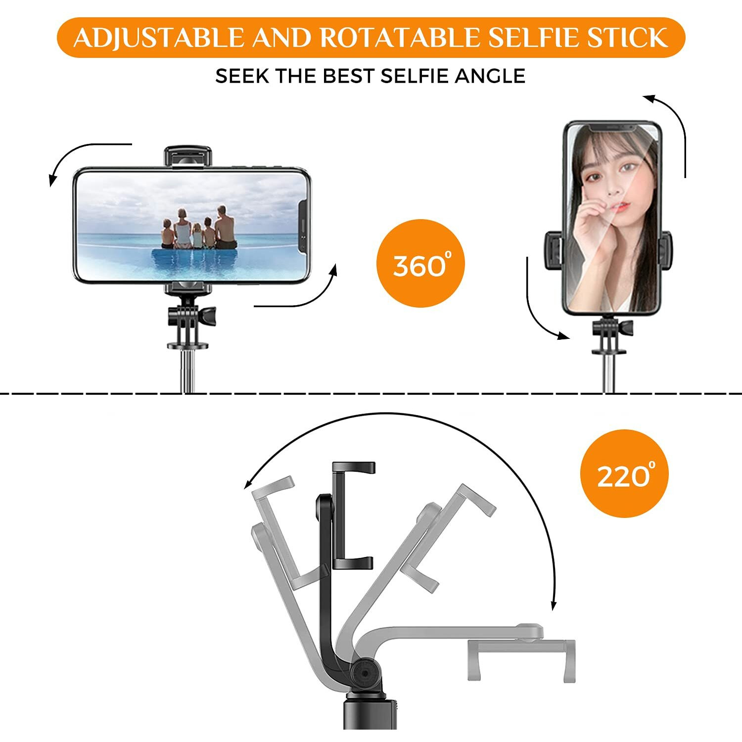 WeCool S1 Selfie Stick with Tripod Stand, 3-in-1 Multifunctional Selfie Stick with Detachable Wireless Remote for Vlogging & Photoshoot, Portable-Lightweight Selfie Stick for iPhone & Android Mobiles