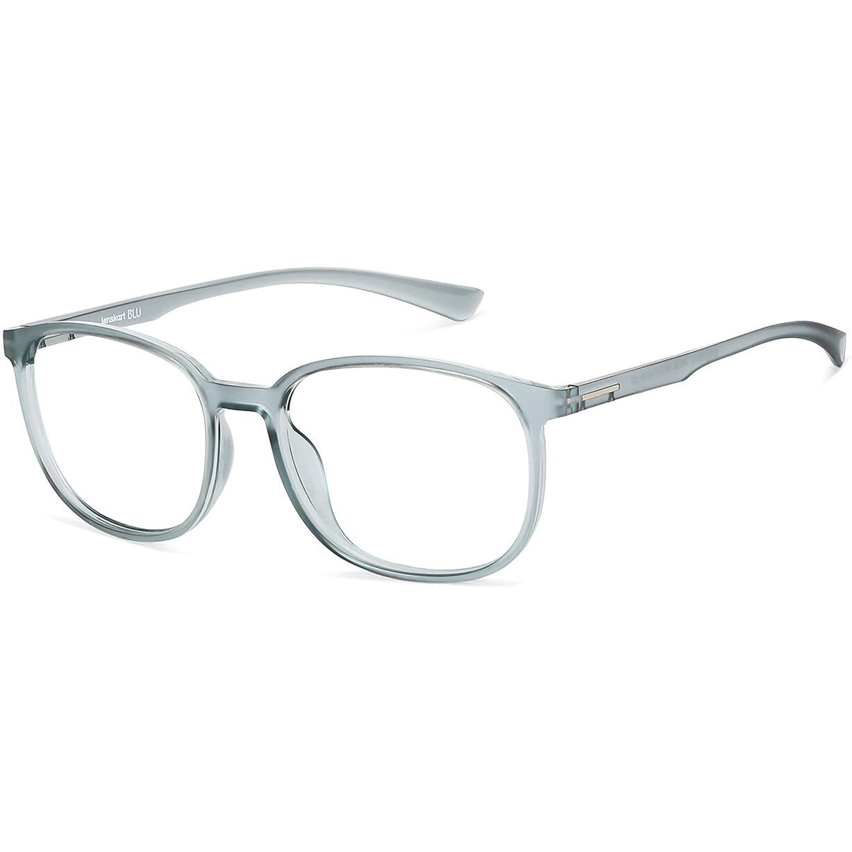 LENSKART BLU | Zero Power Blue Cut Computer Glasses | Gaming Glasses | Anti Glare, Lightweight & Blocks Harmful Rays | UV Protection Specs | Men & Women | Large | LB E13739 (Grey)