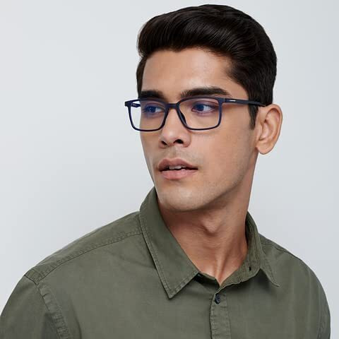 LENSKART BLU | Zero Power Blue Cut Computer Glasses | Gaming Glasses | Anti Glare, Lightweight & Blocks Harmful Rays | UV Protection Specs | Men & Women | Large | LB E13737