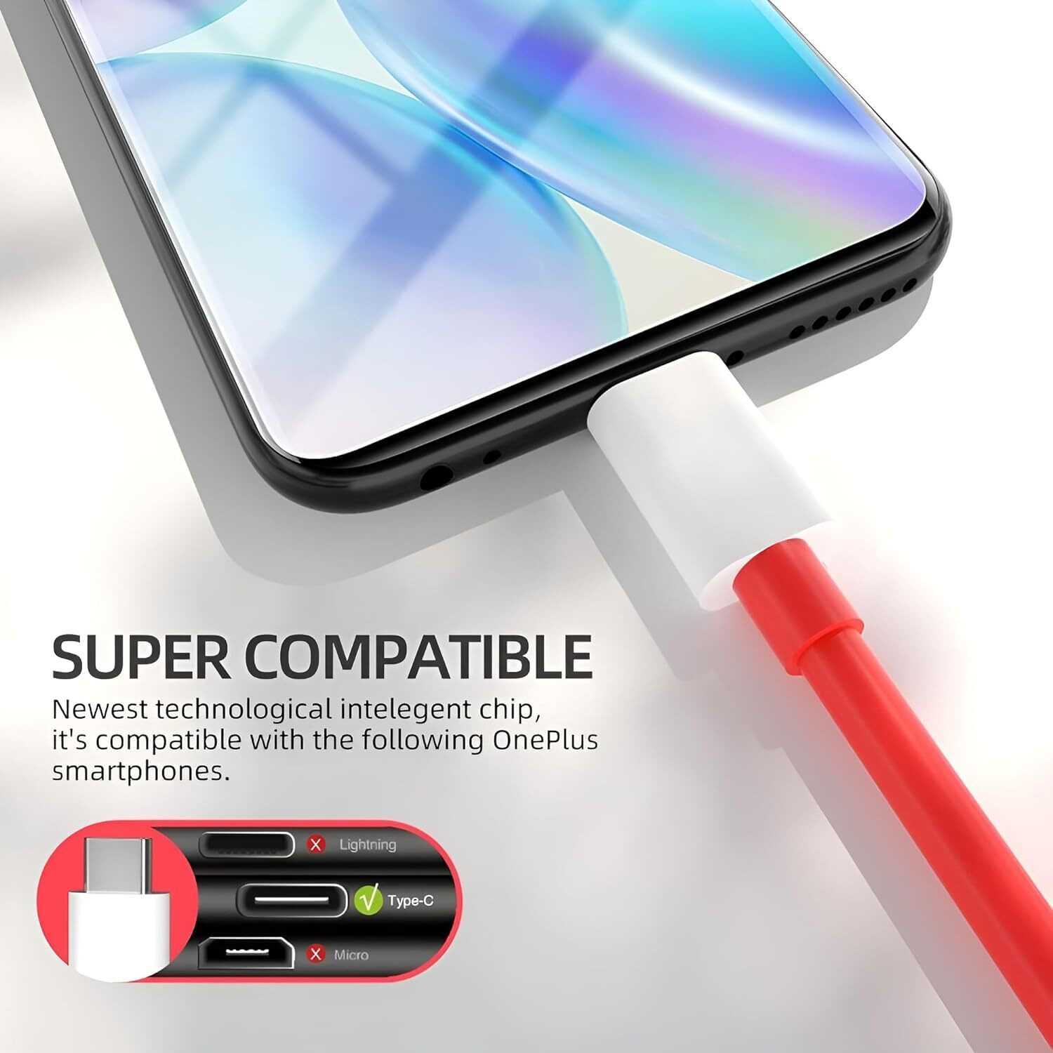 Sounce 80W Charging Cable USB to Type C Warp Charger SuperVooc/Dash Fast Charge Cable for Oneplus 11,11R,10 Pro,10R,10T,9RT,9R,8R,8T Charge Cable for 6/6T/7/7T,Nord,Ce2 Lite 5G,Ce 3 5G,Ce3 Lite, Red