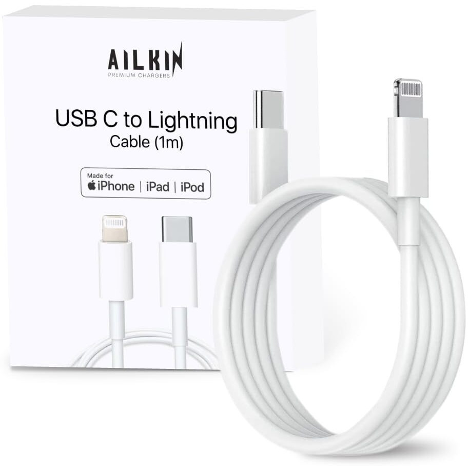 ALKIN USB C to Lightning Cable 1M [Apple MFi Certified] iPhone Fast Charger Cable USB-C Power Delivery Charging Cord for iPhone 14/13/12/12 PRO Max/12 Mini/11/11PRO/XS/Max/XR/X/8/8Plus/iPad