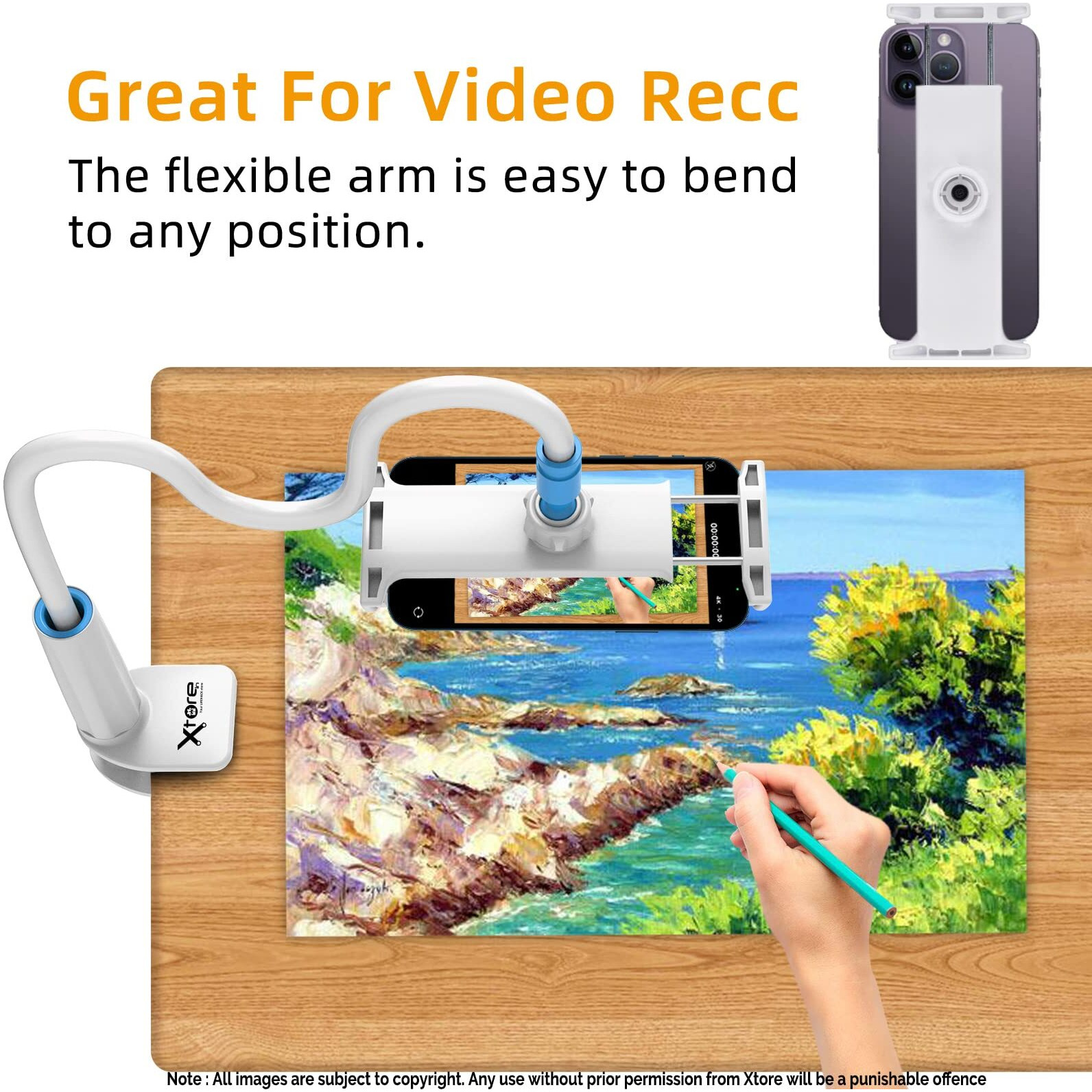 Xtore Universal Mobile Phone Holder & Tablet Holder with 360 Rotation