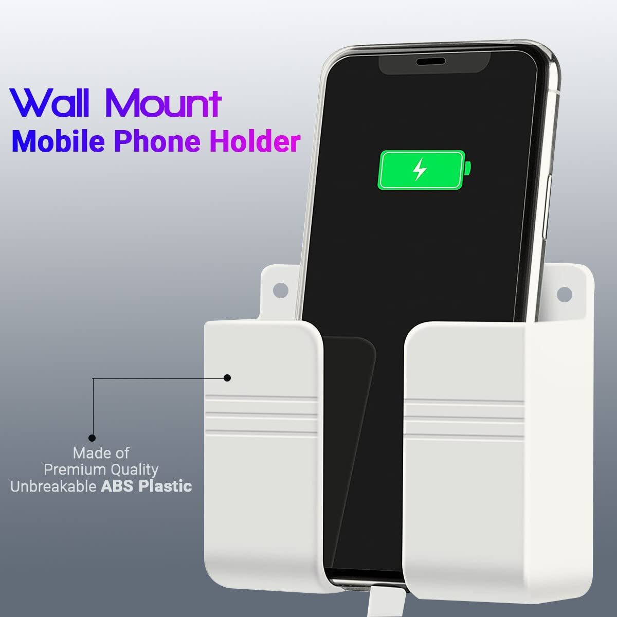 LIRAMARK Wall Mounted Mobile Phone Charging Stand, Storage Holder, Bedside Fixed Rack, Home Organization and Storage Supplies, Bedroom Accessories, Office Accessories, Bathroom Accessories (Pack of 1)