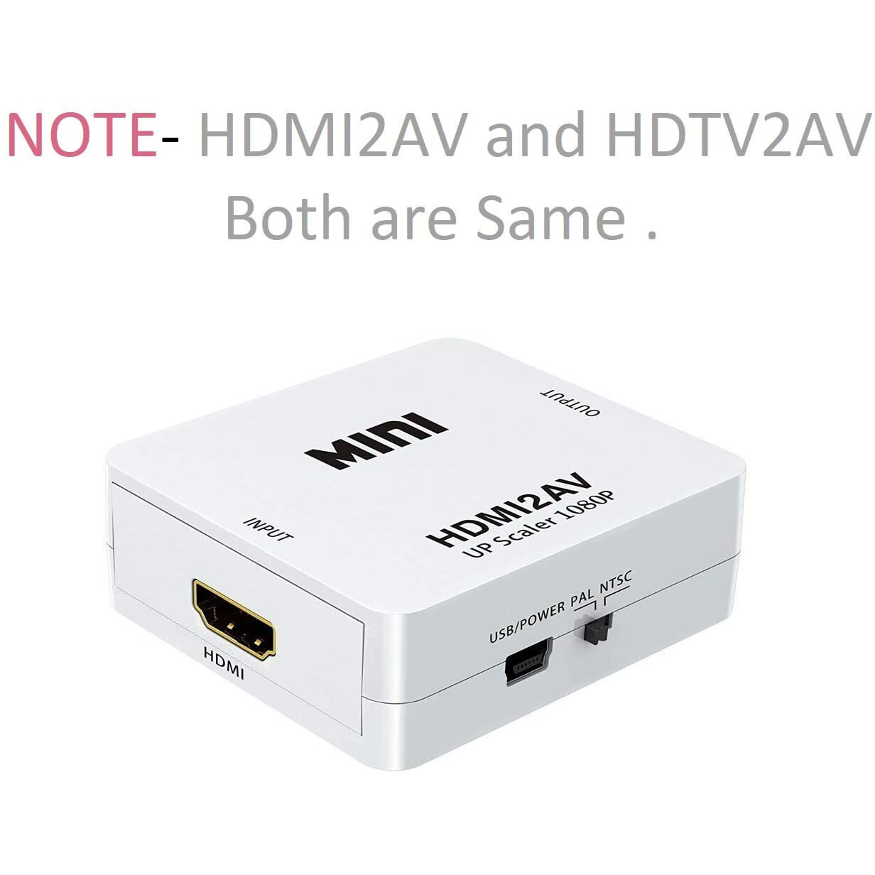 JGD PRODUCTS HDTV2AV / HDMI2AV Up Scaler 1080P HDMI to AV Composite Video Audio Converter Adapter Media Streaming Device