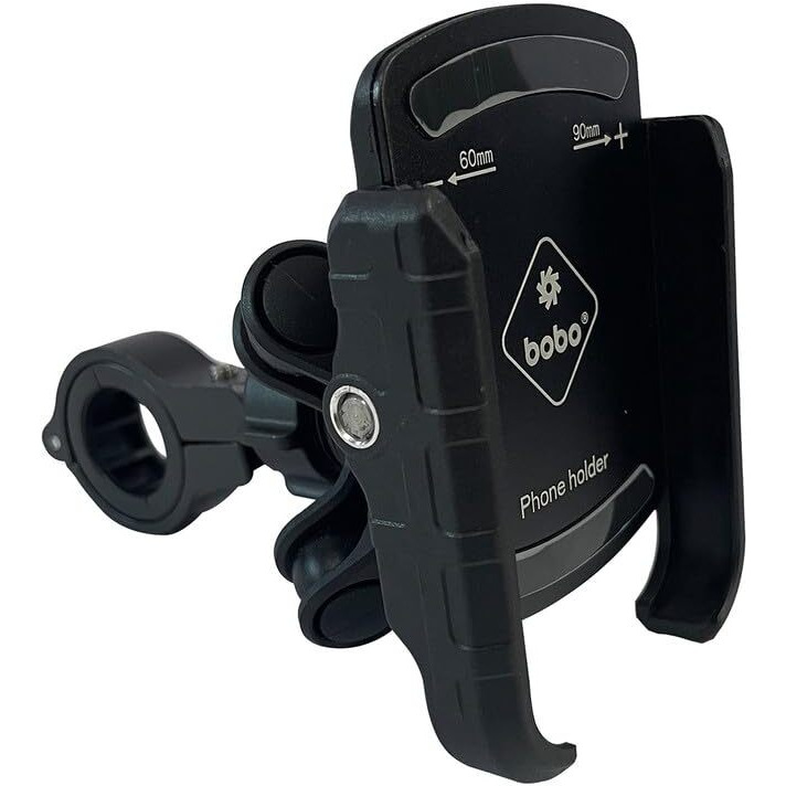 BOBO BM4 PRO Plus Jaw-Grip with PRO Plus Vibration Damper Waterproof Bike/Motorcycle/Scooter Mobile Phone Holder Mount, Ideal for Maps and GPS Navigation (Black)