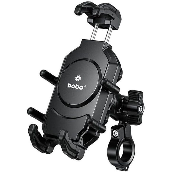 BOBO BM17H PRO Handlebar Mount Anti-Vibration Anti-Theft Waterproof Bike/Motorcycle/Scooter Mobile Phone Holder Mount, Ideal for Maps and GPS Navigation (Black)