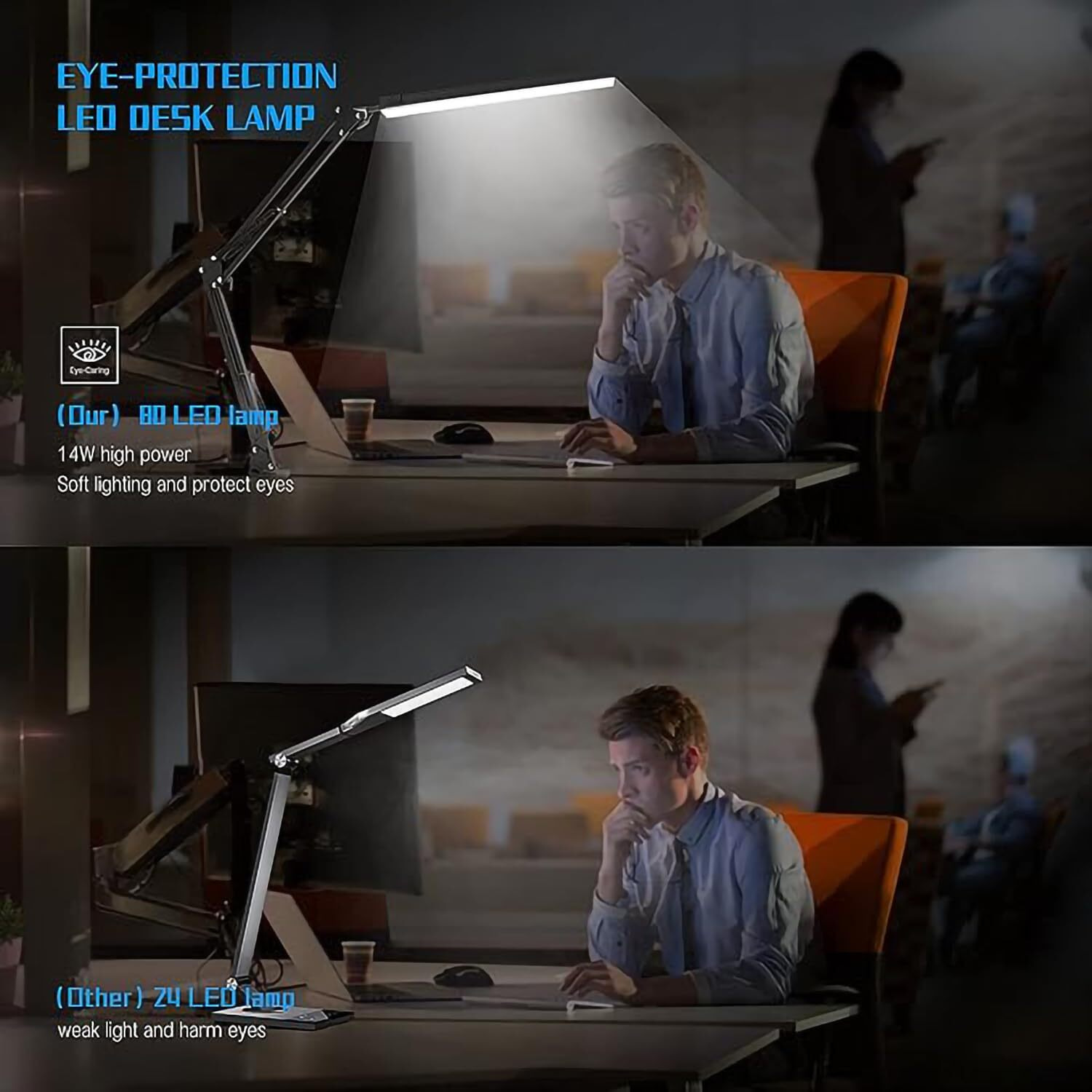 Sounce Table LED Desk Lamp Light with Metal arm Stand | 3 Lighting Modes | Overhead LED Desktop Lamp | USB LED Lamp for Studing, Reading, Home, Office, Desktop, Bedroom, Reading & Multipurpose use