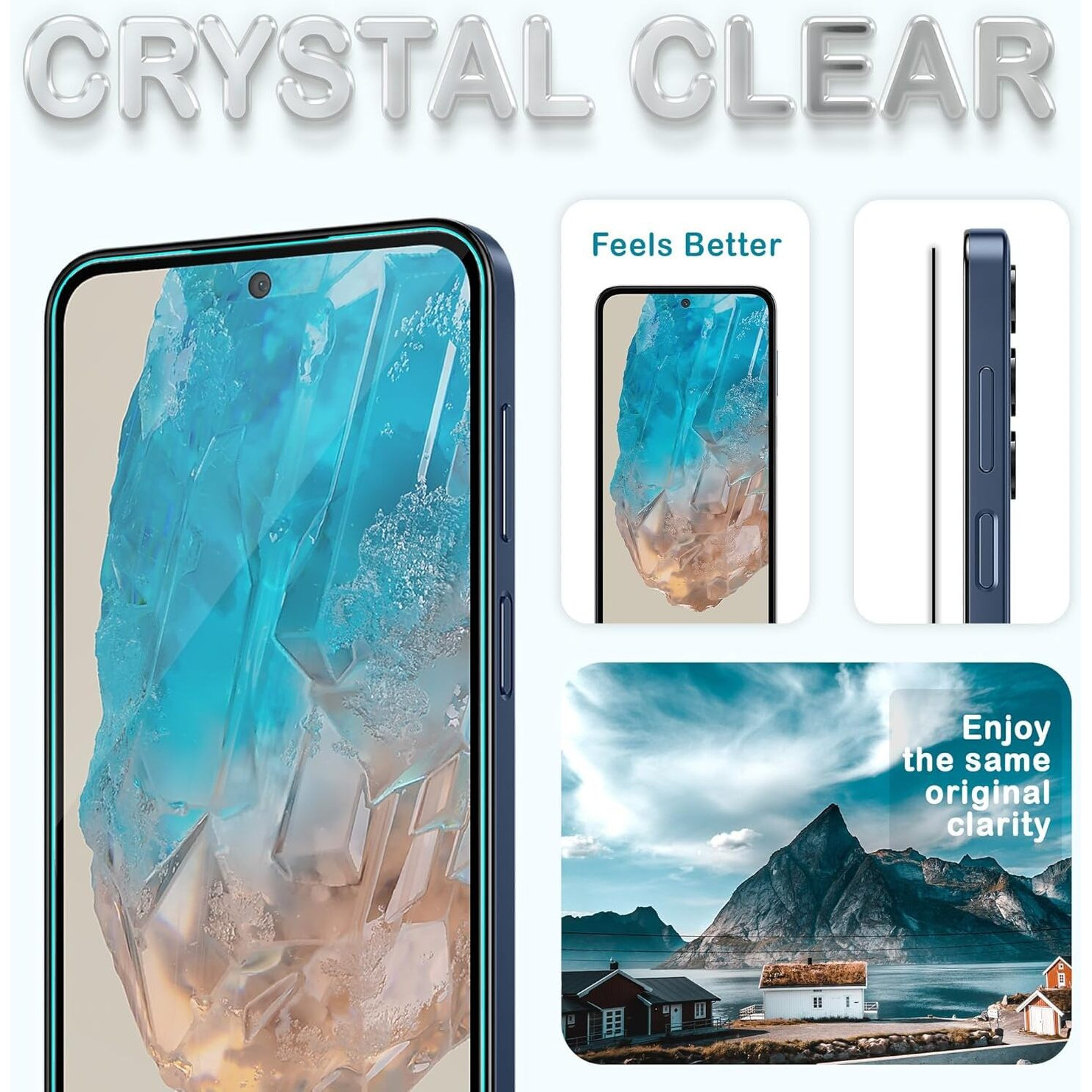EITANSHA CREATION Edge To Edge Screen Protector Tempered Glass For Samsung Galaxy M35 5G / A35 5G / A55 5G With Easy Self-Installation Kit, (Samsung Galaxy M35 2024)