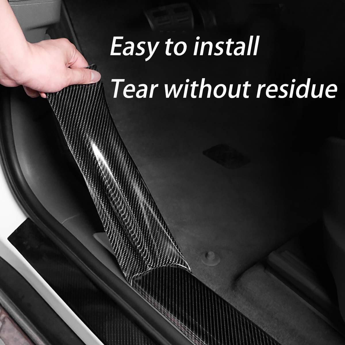 Sounce High Gloss Anti Scratch Black Carbon Fiber Paint Protection Film Tape for Car Seal Anti-Dust Waterproof Strip Door Edge Cover Guard Step Cover Tape for Protection and Decoration (Black)
