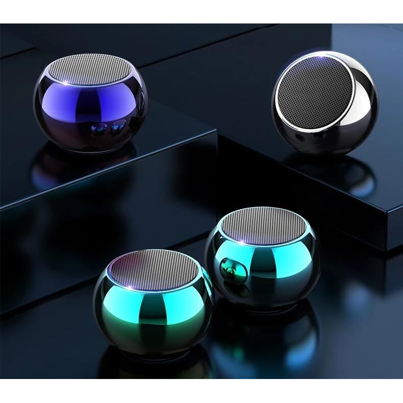 EDNITA jbl Ultra Mini Wireless Bluetooth Speaker with Heavy Metal Electroplating Round Speaker | Wireless Power Button Controlled, Long Lasting Battery & Quick Charge Pack of 1 (Multicolor)
