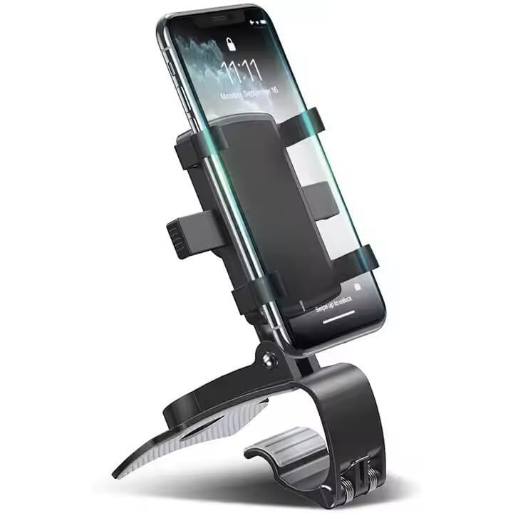moxly 360 Rotatable Car Mobile Holder for Dashboard & Rearview Mirror, Anti-Slip Phone Mount, Universal Car Phone Holder for All Mobile Phones Up to 6.5"  Black MXK-590