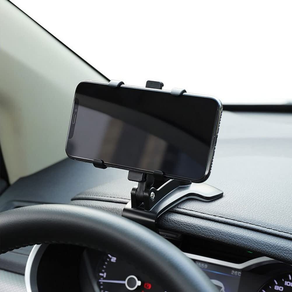 moxly 360 Rotatable Car Mobile Holder for Dashboard & Rearview Mirror, Anti-Slip Phone Mount, Universal Car Phone Holder for All Mobile Phones Up to 6.5"  Black MXK-590