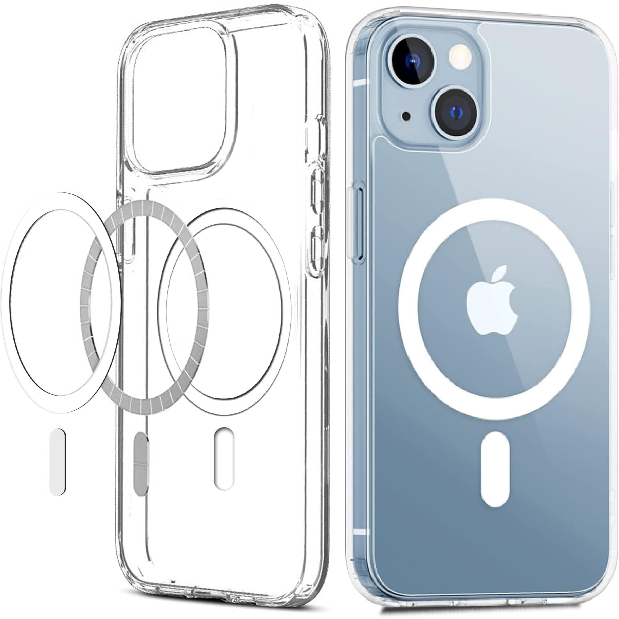 CEDO Magfit Cover for iPhone 13 / iPhone 14 (6.1 inch) | Mag-Safe Wireless Charging | Designed with Magnetic Lock Shockproof Phone Bumper Transparent Back Case Cover (Clear)