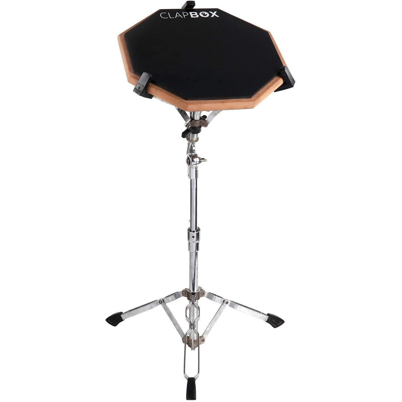 Clapbox Drum Practice Pad - 12 inches, Black (Practice pad only)