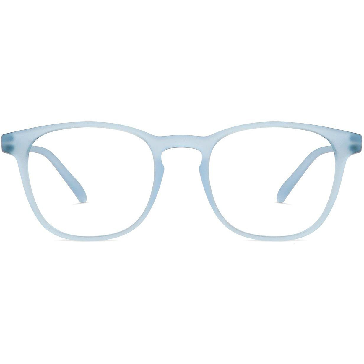HUSTLR Zero Power Bluecut & Antiglare Computer Eyeglasses | Sky Blue Full Rim Square | As Seen On Shark Tank | Peyush Bansal Glasses | For Men & Women | Large | LB E14058