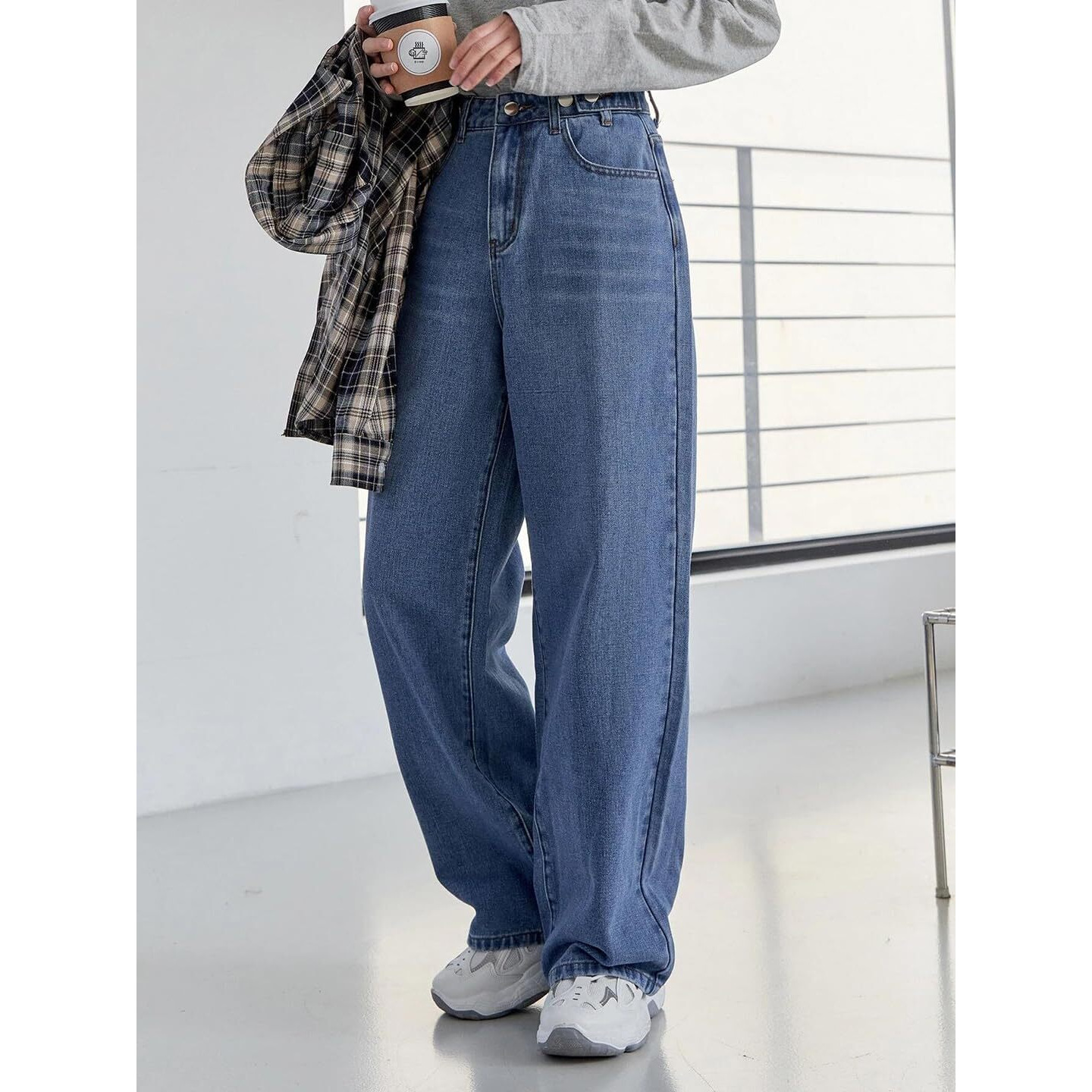 KOTTY Womens High Rise Cotton Lycra Regular Fit Solid Jeans