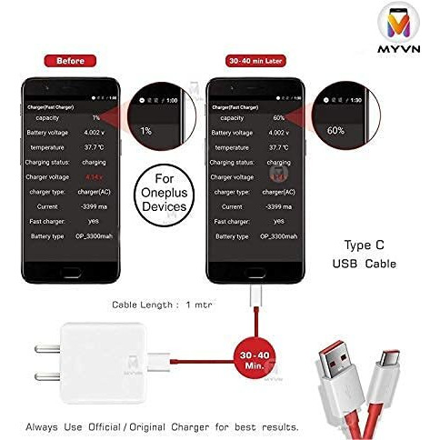 MYVN One Plus compatible 80W Charging Cable USB to Type C Warp Charger SuperVooc/Dash Fast Charge Cable for 11,11R,10 Pro,10R,10T,9RT,9R,8R,8T Charge Cable for 6/6T/7/7T,Nord,Ce2 Lite 5G,Ce 3 5G,Ce3