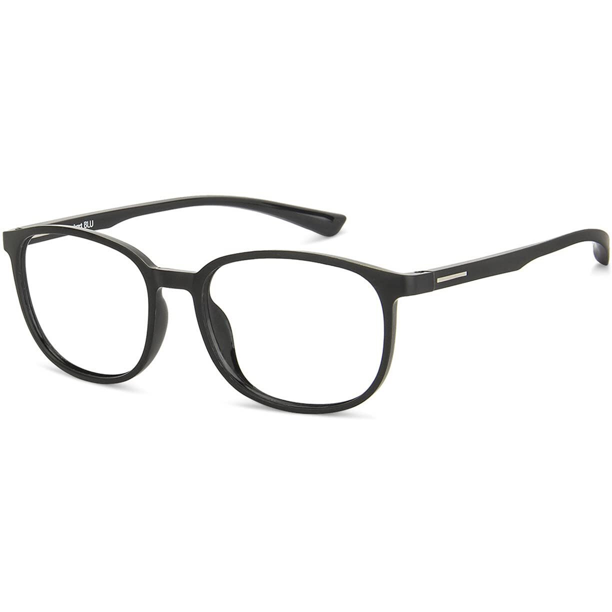 LENSKART BLU | Zero Power Blue Cut Computer Glasses | Gaming Glasses | Anti Glare, Lightweight & Blocks Harmful Rays | UV Protection Specs | Men & Women | Large | LB E13739 (Black)