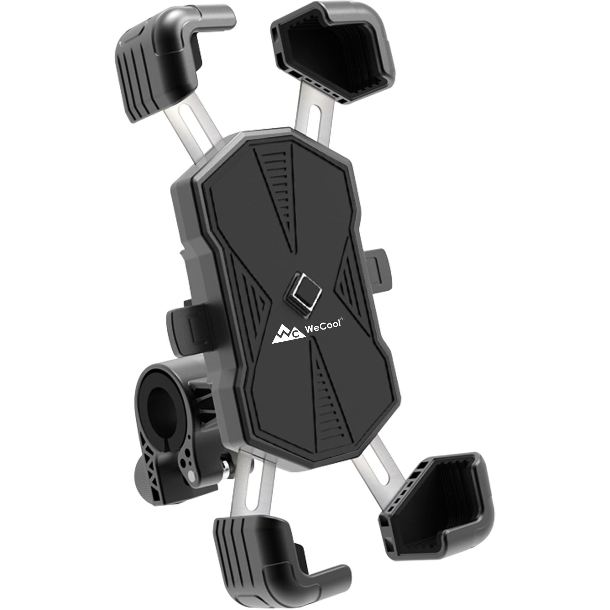 WeCool B4 High Stable Mobile Holder for Bikes,One Click Locking,4 Arm Strong Protection,360 Rotation,Compatible with All Smartphones of 6.5 Cm-9 Cm,Perfect for Mounting Map&GPS Devices,Black