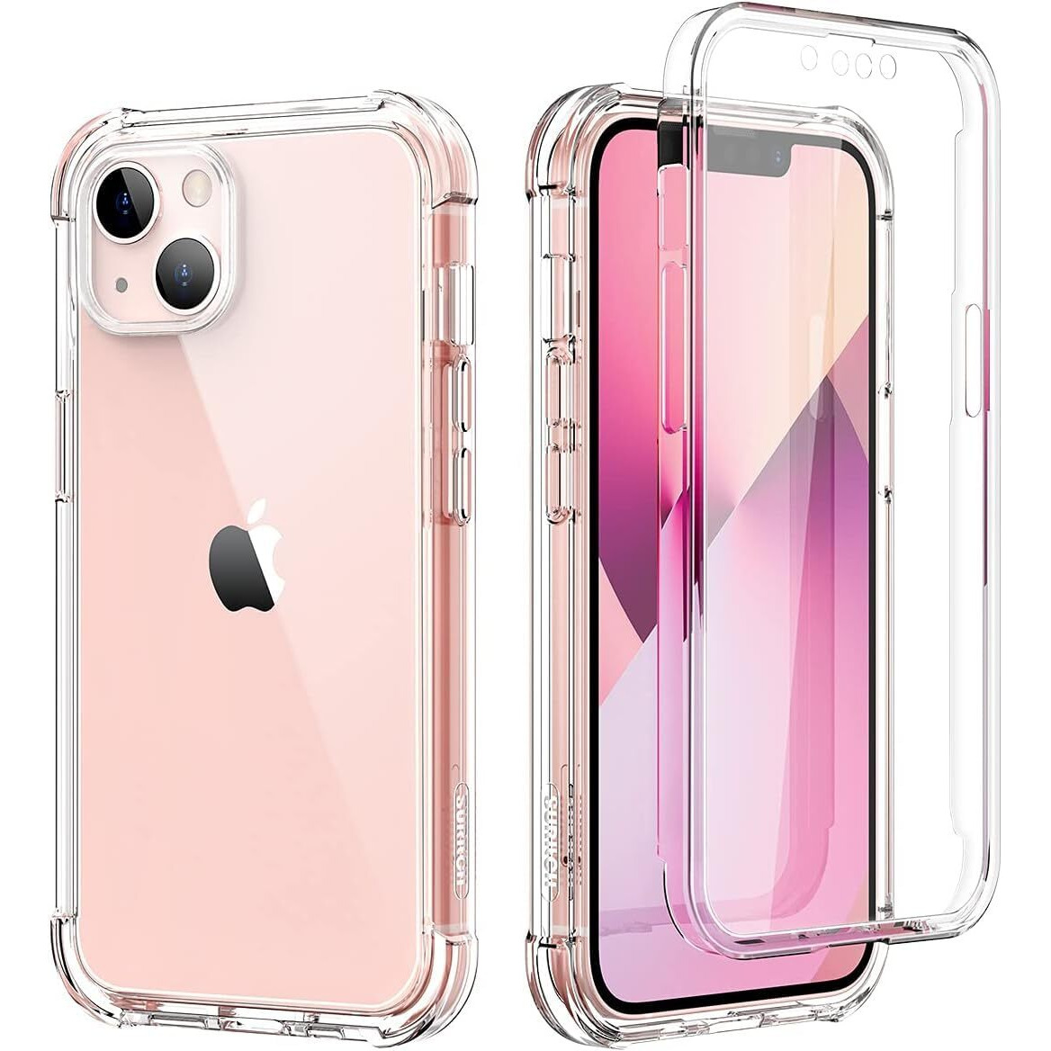 Sounce Shockproof Transparent Hard Back Cover Scratch Resistant Case Premium Clarity Armor Sleek Design Shield with Polycarbonate Protection for iPhone 13[Crystal Transparent]
