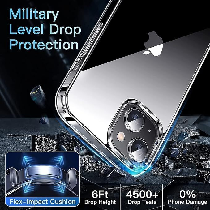 Sounce Shockproof Transparent Hard Back Cover Scratch Resistant Case Premium Clarity Armor Sleek Design Shield with Polycarbonate Protection for iPhone 13[Crystal Transparent]