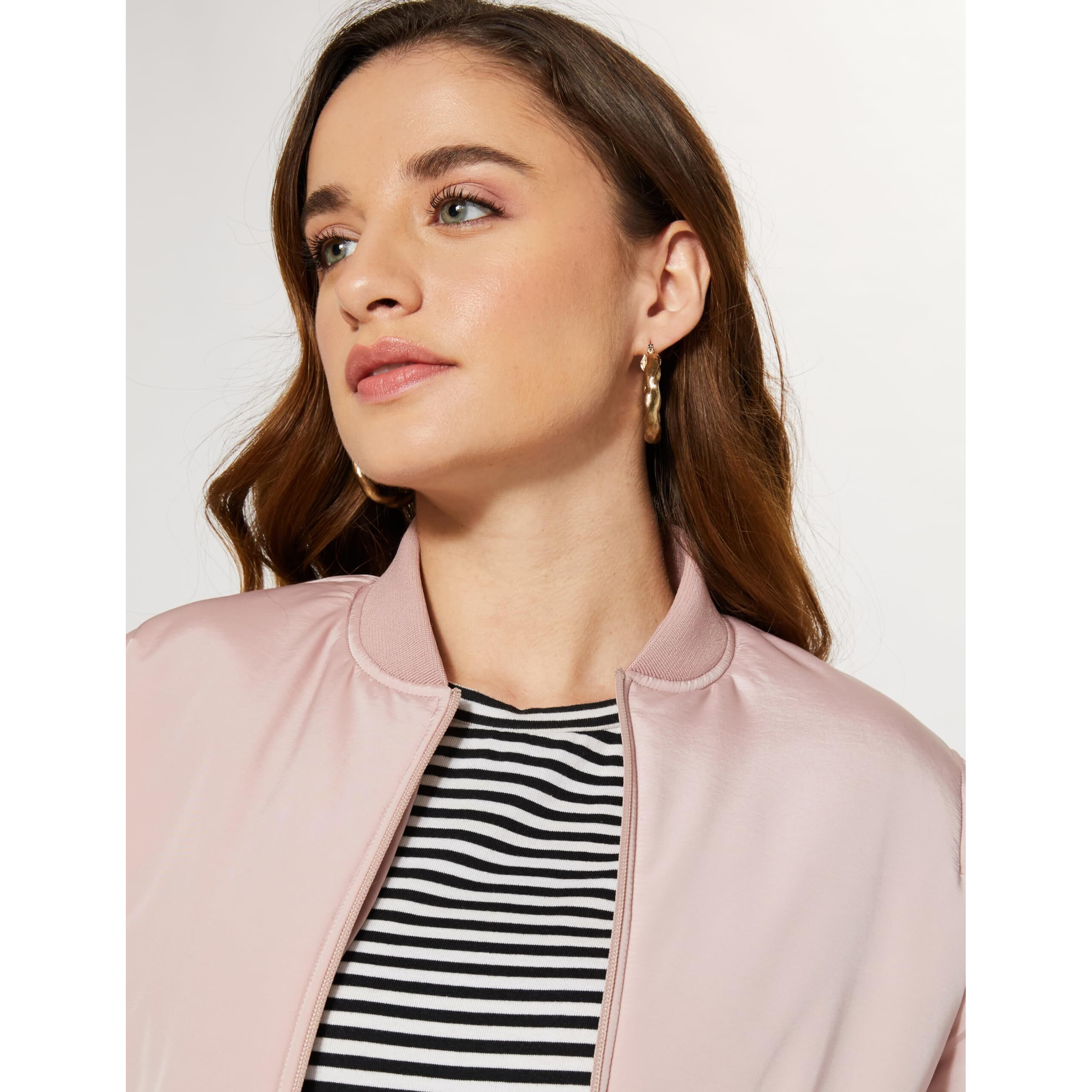 Amazon Brand - Symbol Women's Polyester Bomber Standard Length Jacket (Sb-Aw22Wjkt-301_Orange_Xl)