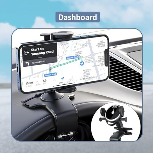 HUMBLE Universal 360 Car Phone Holder, Dashboard Phone Mount Clip Stand (CR-100) - Black