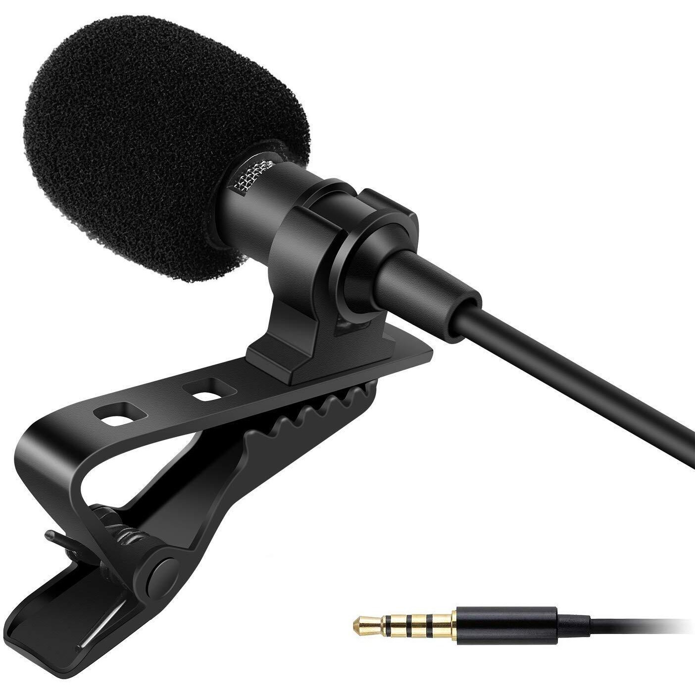HUMBLE Dynamic Lapel Collar Mic Voice Recording Filter Microphone for Singing Youtube SmartPhones, Black