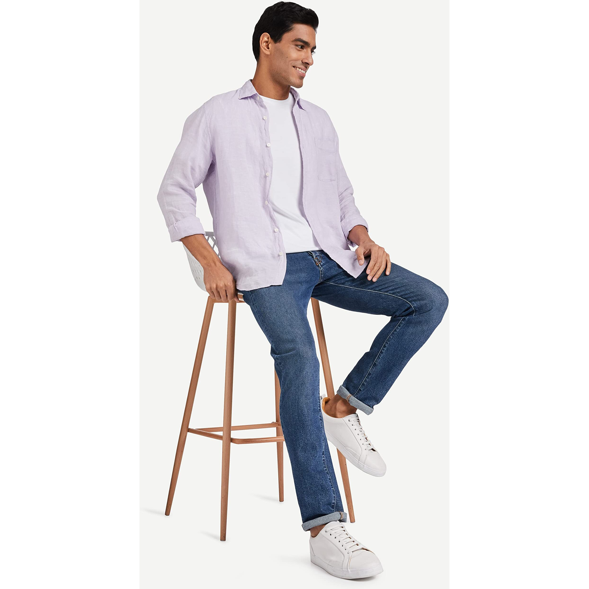 Amazon Brand - Symbol Men's Cotton T Shirt | Round Neck | Half Sleeve | Plain - Regular Fit (Available in Plus Size) (Pure White_M)