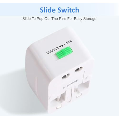 HUMBLE Universal Travel Adapter Plug - International Multipurpose All-in-One Solution for US, AUS, UK, EU, Europe, North/South America & 150+ Countries (Rectangle)