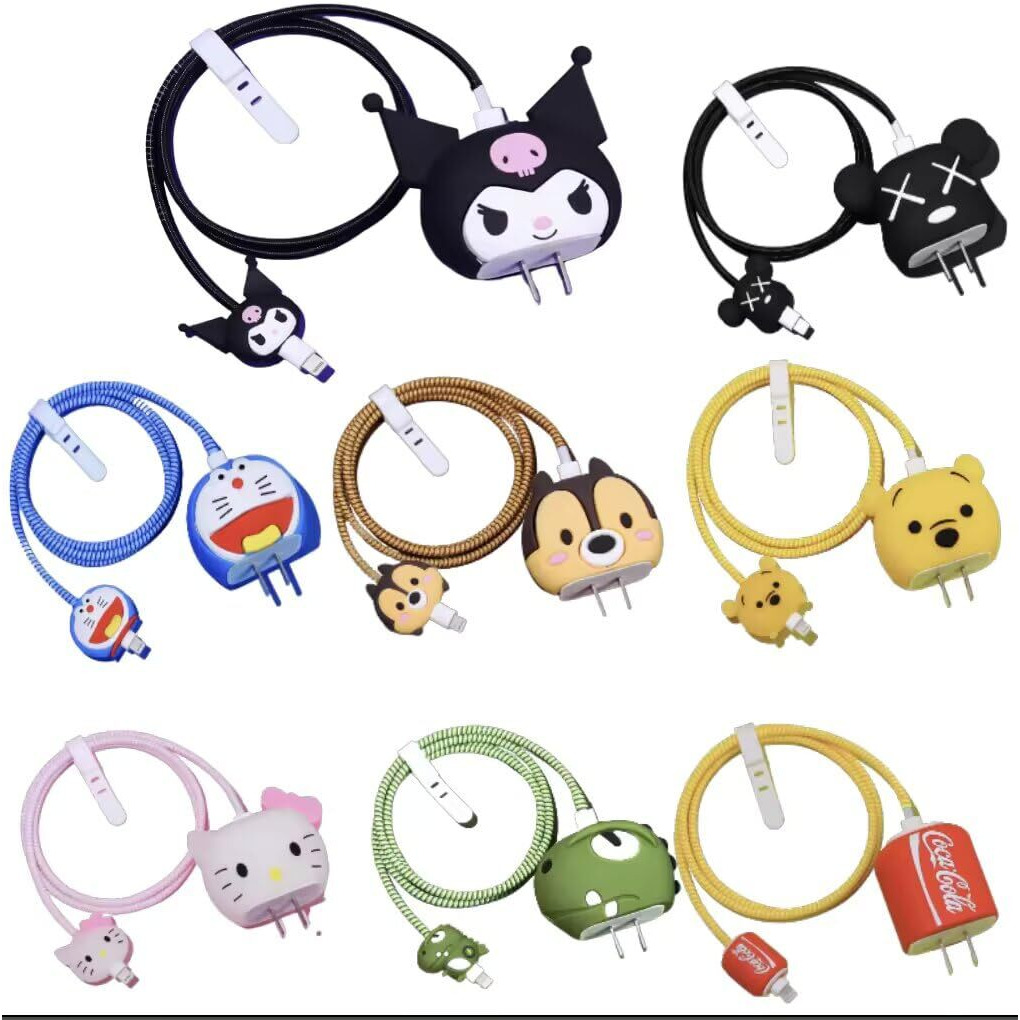 EDNITA Cable Protector with 3D Cute Pattern for iPhone Charger only 18W & 20W-Data Line Wire Saver Charging Cable Charger Protective Cable Full Protection Set of - 1 (Spiderman)