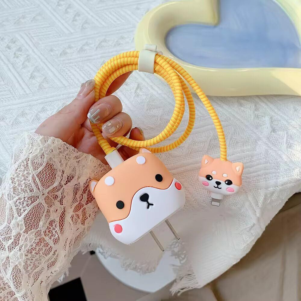 EDNITA Cable Protector with 3D Cute Pattern for iPhone Charger only 18W & 20W-Data Line Wire Saver Charging Cable Charger Protective Cable Full Protection Set of - 1 (Spiderman)