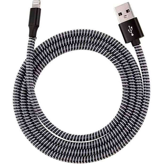 HUMBLE Ultimate Cable Protector | Spiral Triple Colour 1.5 Meter / 150 cm | Plastic Cord Wire Charger Winder for iPhone and Android Charging Cables (Pack of 2)