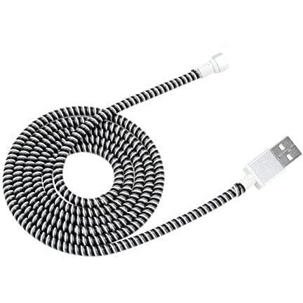 HUMBLE Ultimate Cable Protector | Spiral Triple Colour 1.5 Meter / 150 cm | Plastic Cord Wire Charger Winder for iPhone and Android Charging Cables (Pack of 2)