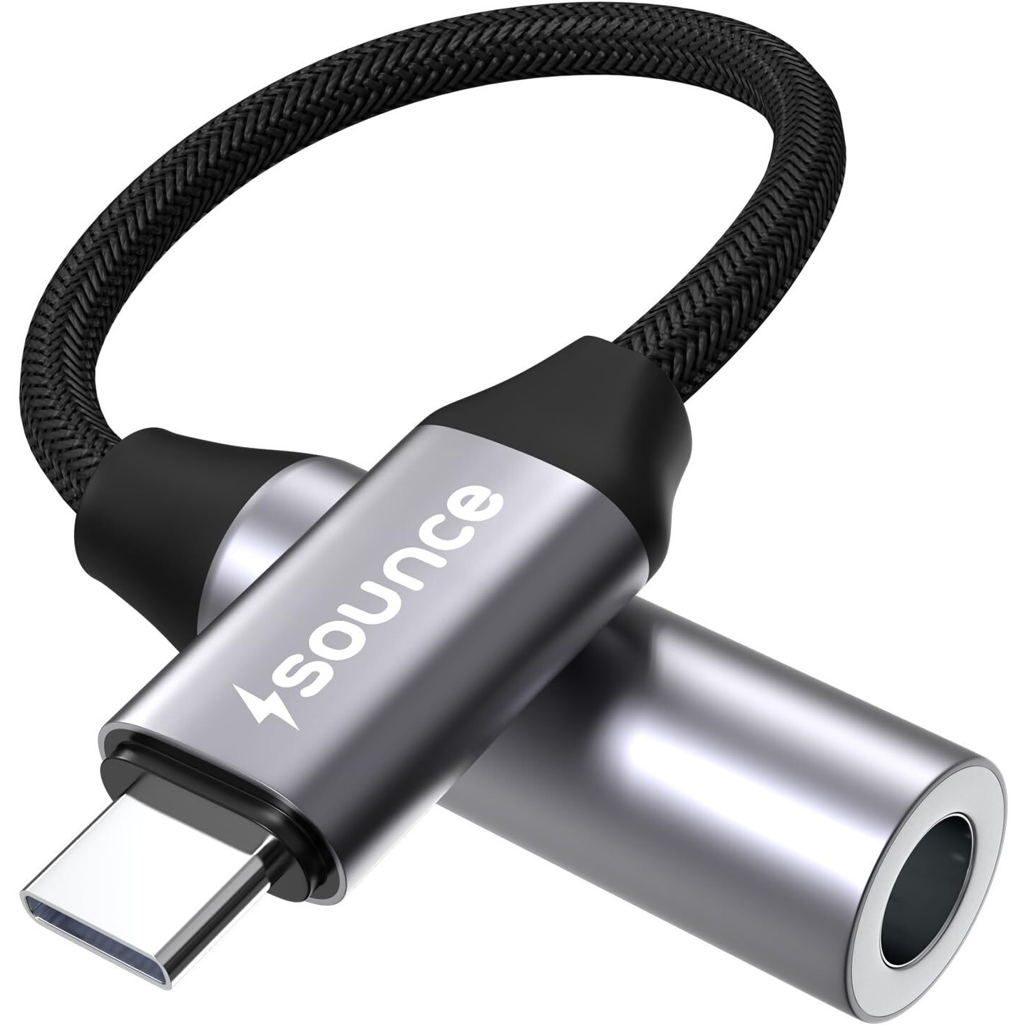 Sounce Type - C to 3.5mm Female Adapter, Type C Headphone Audio Jack Cable Cord Hi-Fi Dongle for Samsung Galaxy S22 S21 Ultra Z Flip Note 20, iPad Mini 6th, Pixel 6/5 (Grey)