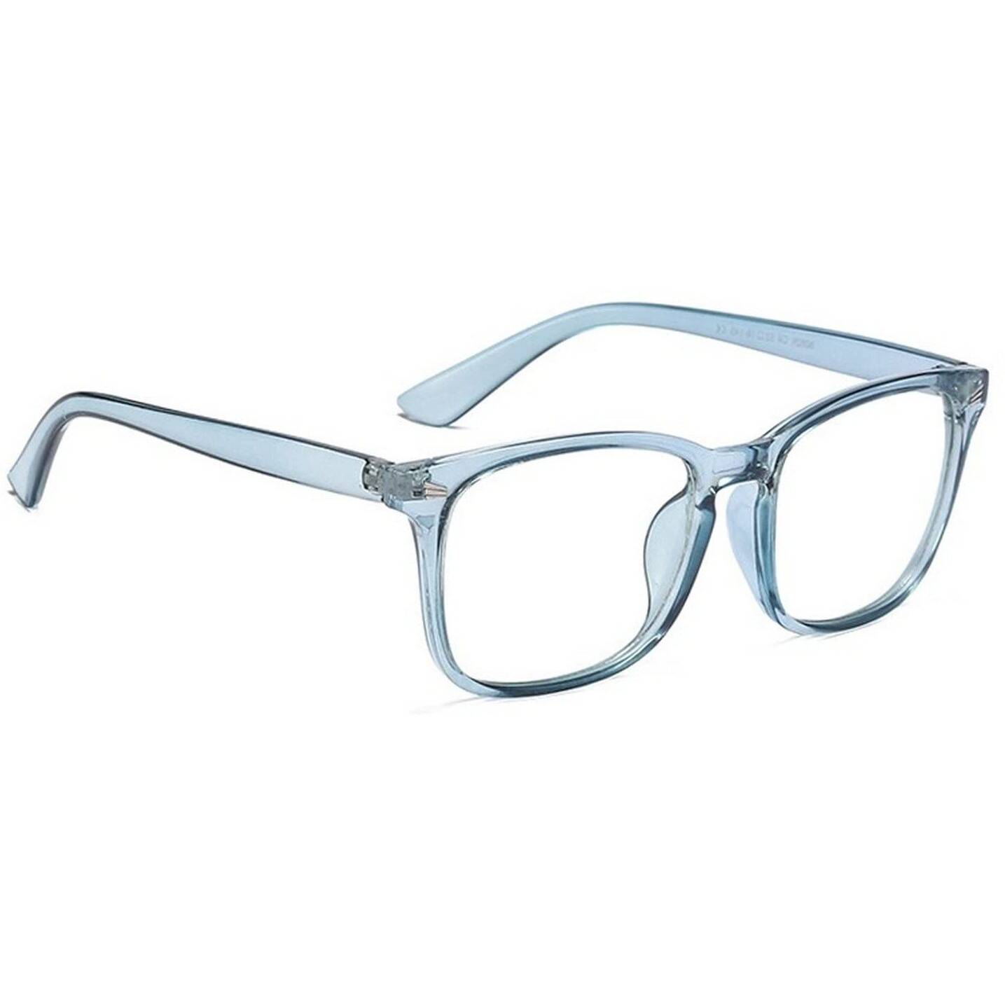 Dervin Blue Light Blocking Glasses Gaming Filter Transparent Square Eyeglasses for Eye Protection Men Women, Computer/Tablet/Laptop/Mobile/TV, Anti-blue & Anti eyestrain (Crystal Blue)