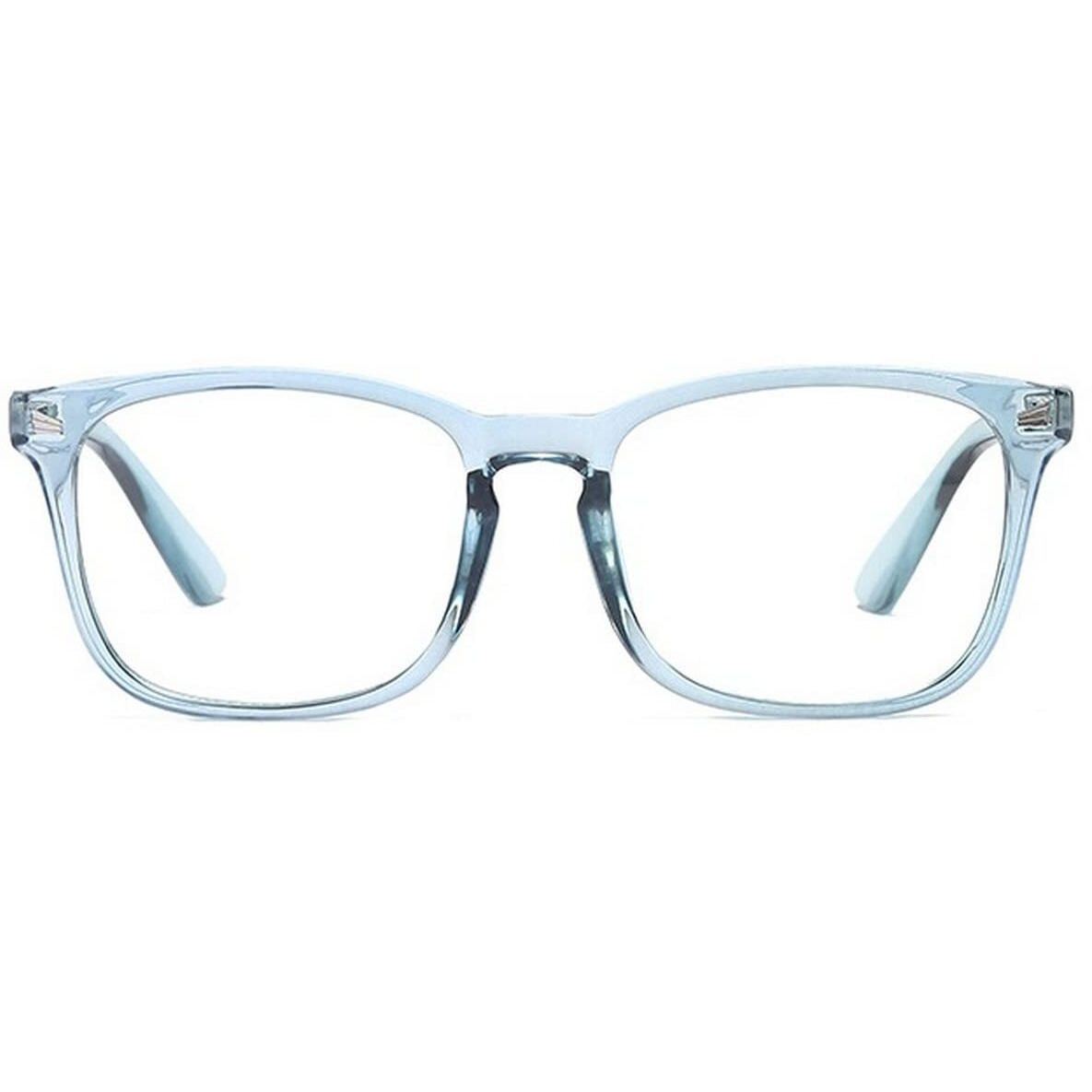 Dervin Blue Light Blocking Glasses Gaming Filter Transparent Square Eyeglasses for Eye Protection Men Women, Computer/Tablet/Laptop/Mobile/TV, Anti-blue & Anti eyestrain (Crystal Blue)