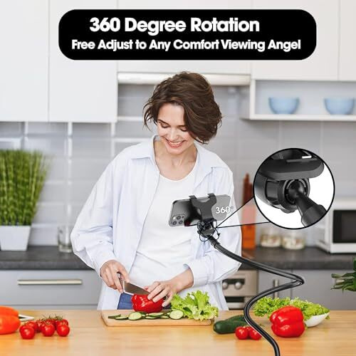 Sounce Mobile Stand Holder Metal Built - Cell Phone Stand Perfect for Video Table Online Class Home Bed Flexible Charging Hand Bike Movie Office Gift Desktop Heavy Duty Lazy Mount Multi Angle Clamp
