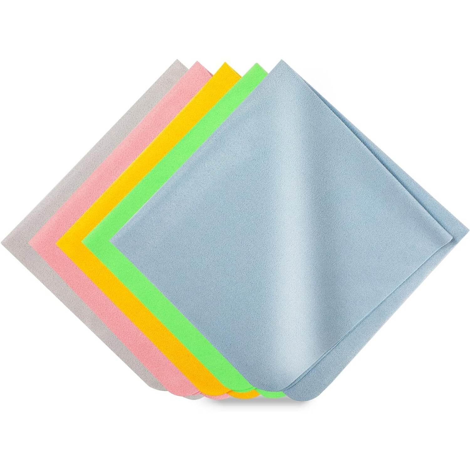 ZedGear Microfiber Cleaning Polishing Cloth for Mobile Screen Camera Lense Tablets iPad Monitors Desktop Laptop Sunglasses and Other Glass Materials (Multi-Color) 6 x 7 Inches - Pack of 5