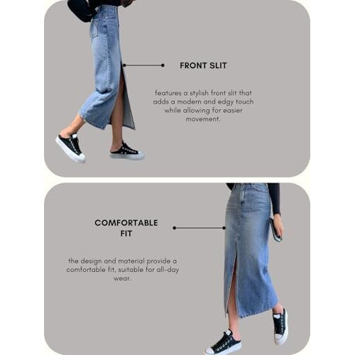 Leriya Fashion Denim Skirt for Women| Long Denim Skirt for Women| Denim Pencil Skirt for Women | (Medium, Blue)