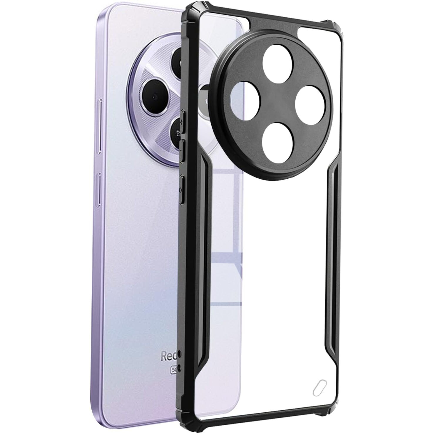 SPAZY CASE Redmi A4 5G / Poco C75 5G / Redmi 14C 5G Back Cover | Transparent Crystal Clear Hard PC Back Case with TPU Bumper, Drop Protection Case Cover