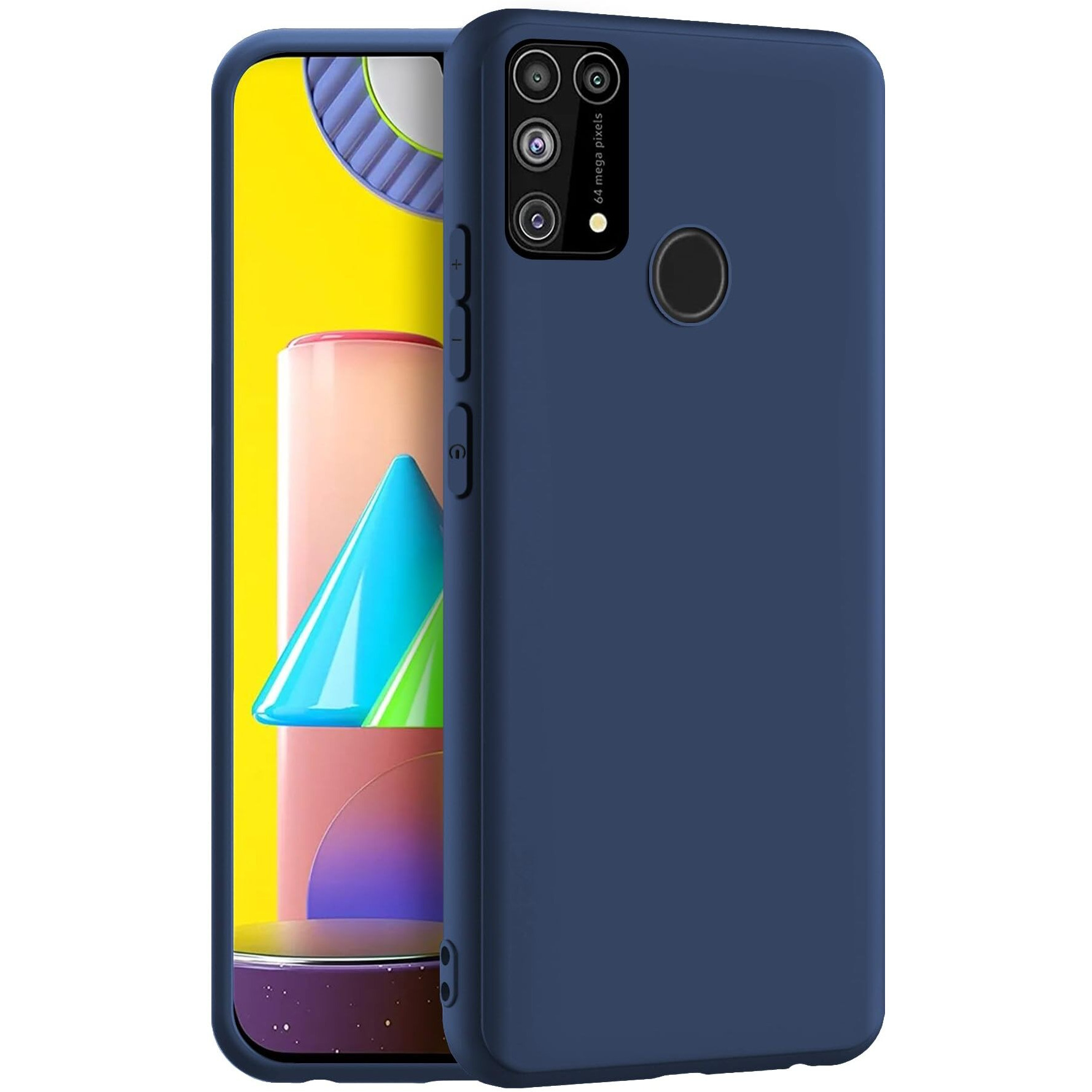 CEDO Samsung Galaxy M31 / F41 / M31 Prime Back Cover | Camera Bump Protection & Ultra Slim | Matte Soft Silicon Shock Proof Rubberised Back Case Cover (Blue)