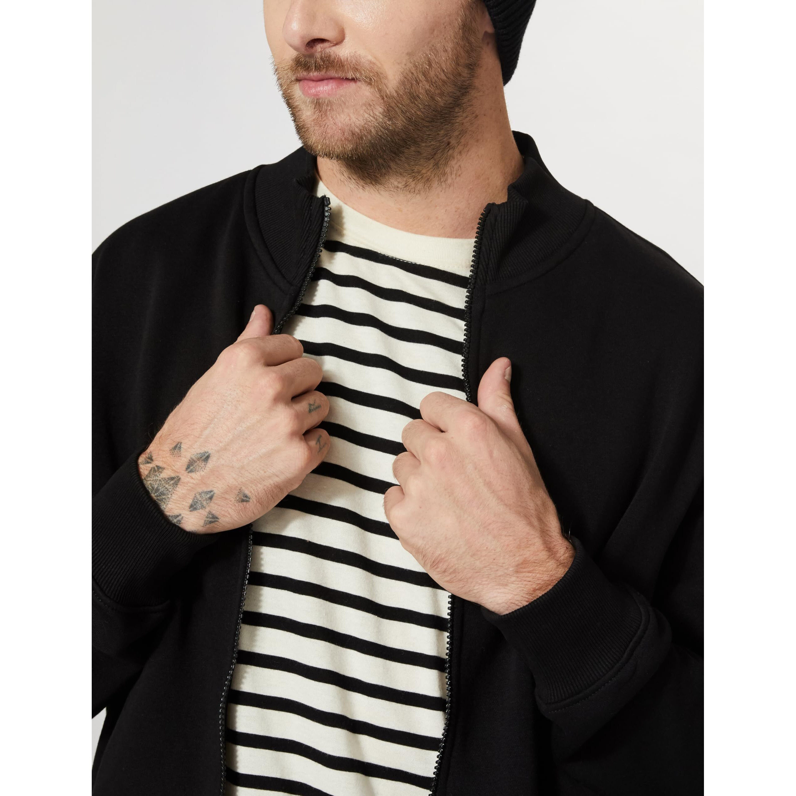 Amazon Brand - Symbol Men's Cotton Blend High Neck Fleece Sweatshirt Black M