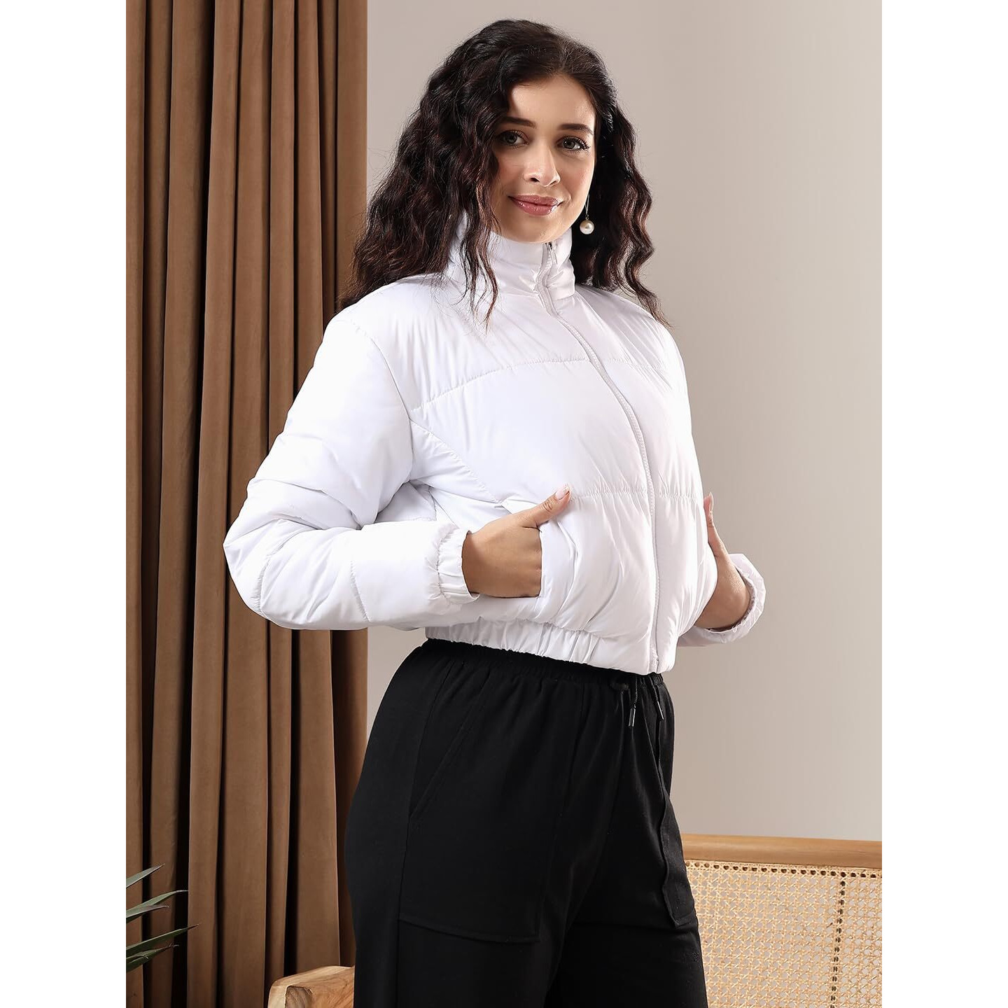 KOTTY Women Full Sleeve Solid Puffer Jacket