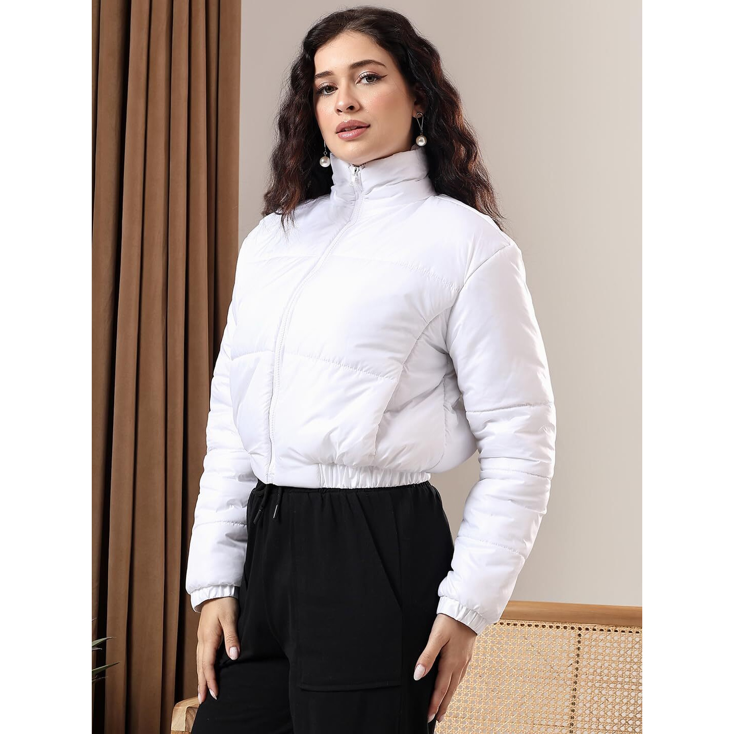 KOTTY Women Full Sleeve Solid Puffer Jacket