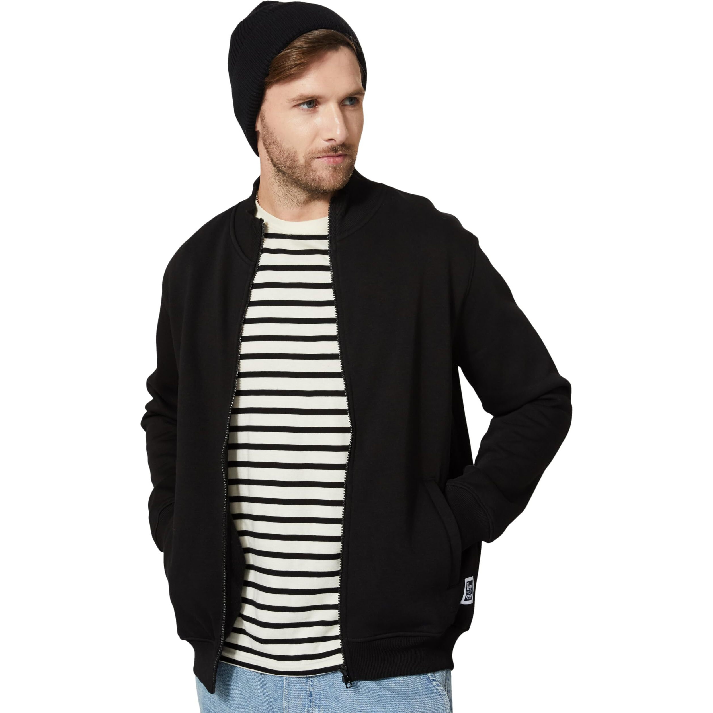 Amazon Brand - Symbol Men's Cotton Blend High Neck Regular Fit Sweatshirt (AW18MNSSW03_Black_X_Large)