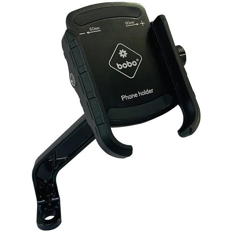 BOBO BM4M Jaw-Grip Mirror Mount Waterproof Bike/Motorcycle/Scooter Mobile Phone Holder Mount, Ideal for Maps and GPS Navigation (Black)
