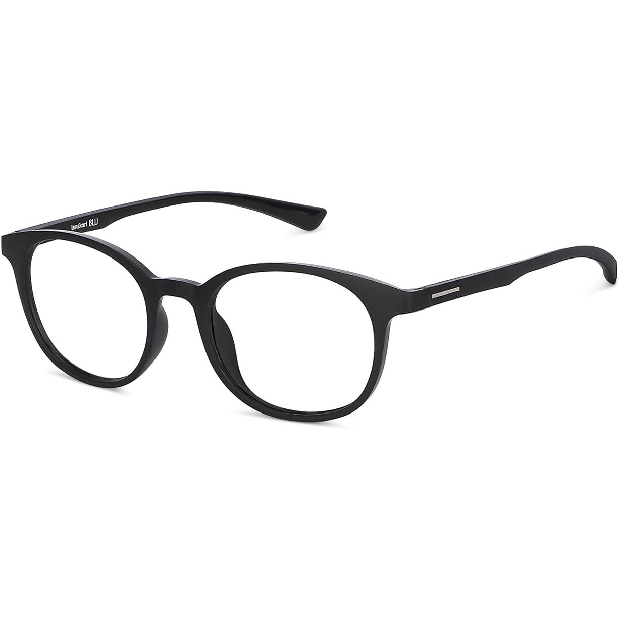 LENSKART BLU | Zero Power Bluecut & Antiglare Computer Eyeglasses For Eye Protection And Strain | Gaming Glasses | Full Rim Round | Men & Women | Medium | LB E13736
