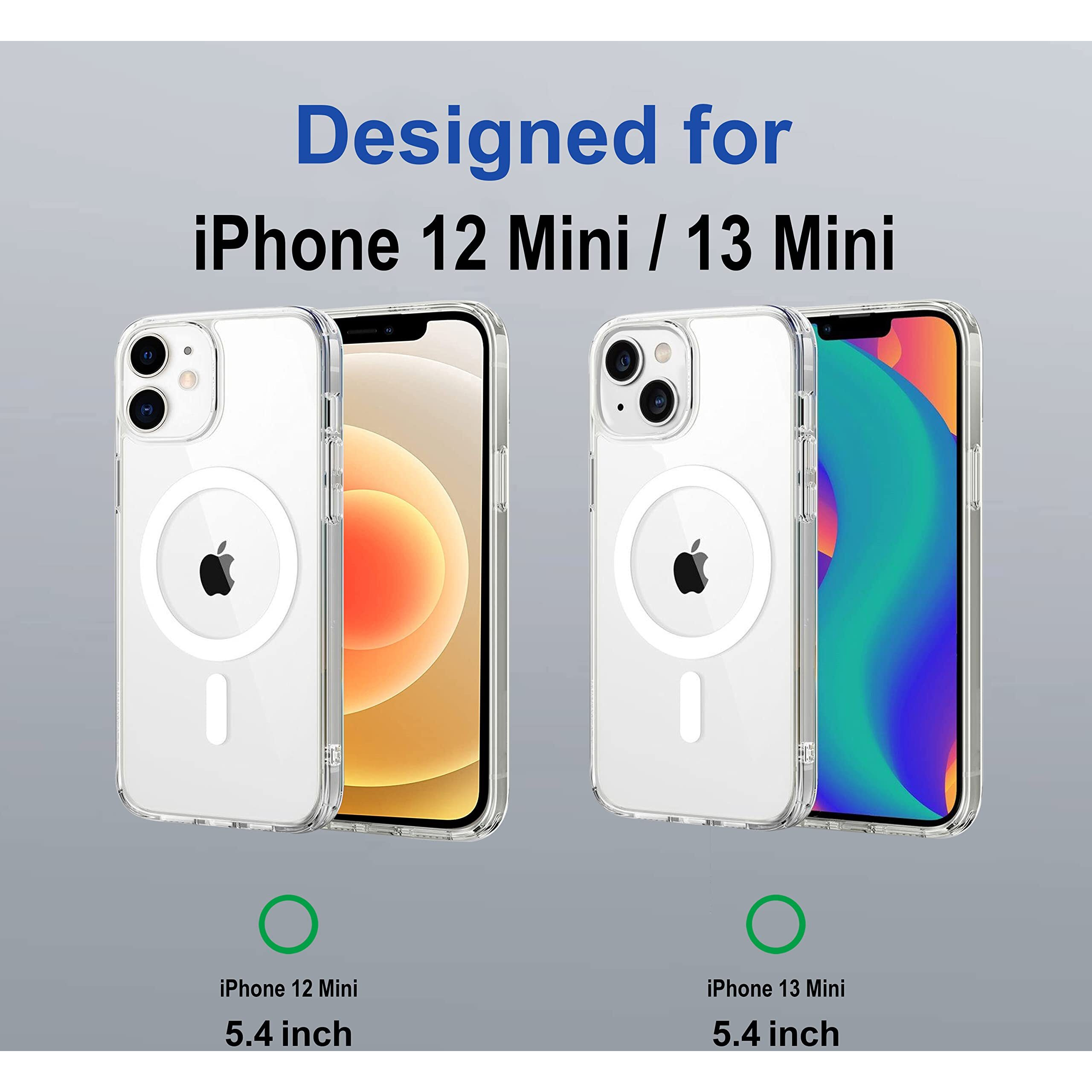 Zapcase Back Case Cover for iPhone 12 Mini/iPhone 13 Mini | Compatible for iPhone 12 Mini/iPhone 13 Mini Back Case Cover | Compatible with MagSafe | Scratch-Resistant Back Case Cover | Clear